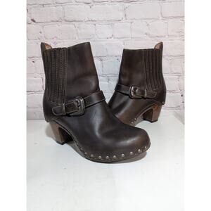 Dansko Rihanna Buckle Studded Ankle Boot Heeled EU 37 US 6.5-7